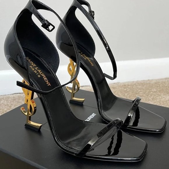 YSL  Logo Heels with Golden Hardware SIZE37 - Picture 1 of 4